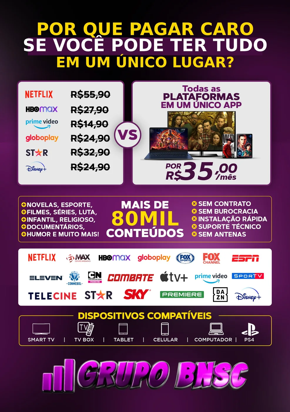 Panfleto promocional do Grupo BNSC